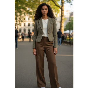 Insight Green & Brown Patterned Blazer Size 6